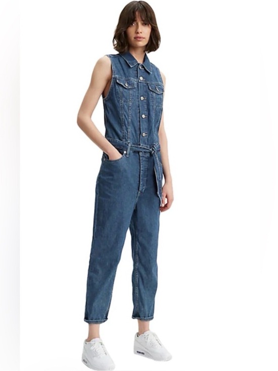 Levi's Pants - Levi's Cropped Taper Jumpsuit Sleeveless Medium Wash Size M